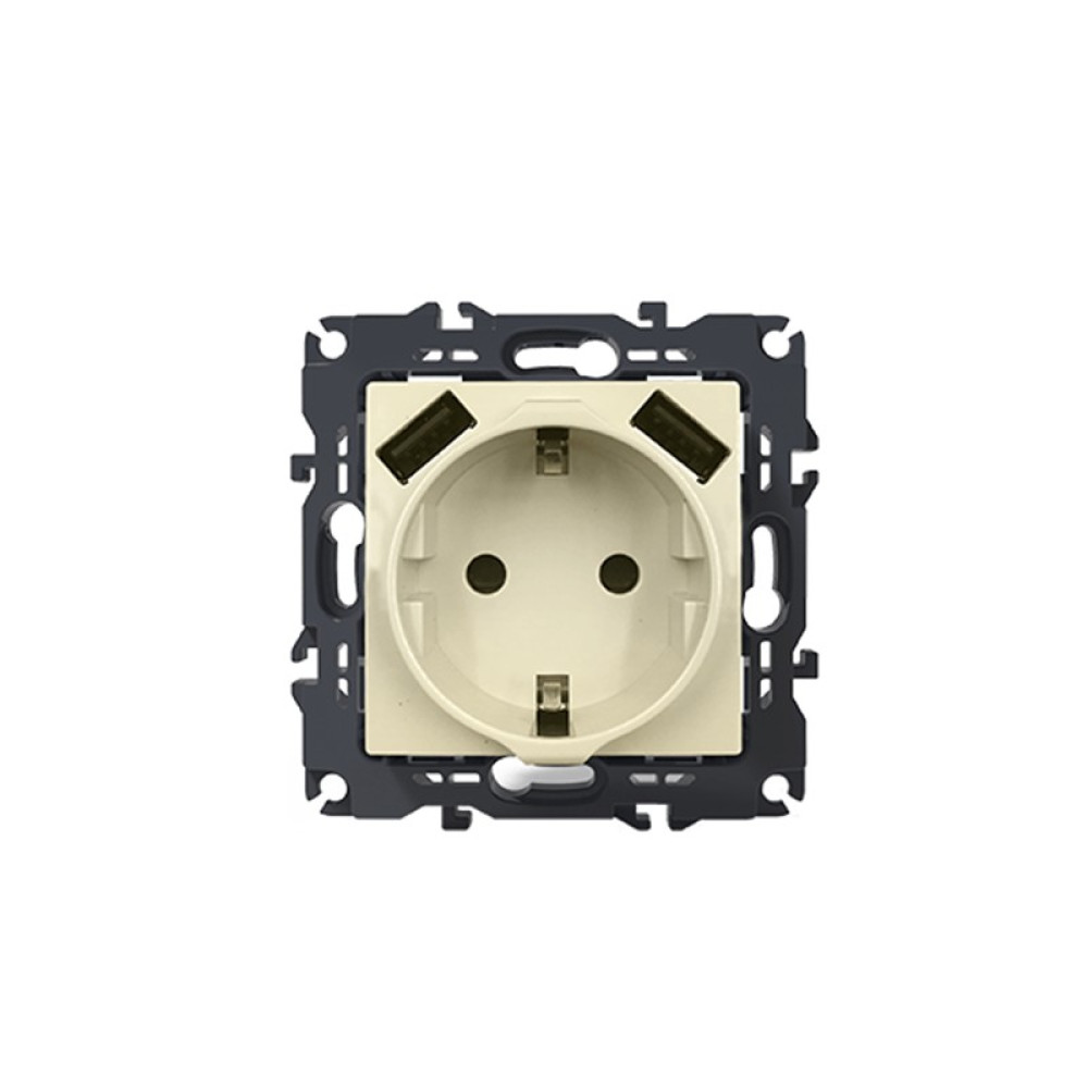 PRIME ΠΡΙΖΑ ΣΟΥΚΟ ΑΣΦΑΛΕΙΑΣ ΙΒΟΥΑΡ 2P+E 16A 250VAC &amp; 2 USB 5VDC 3.1A IP20