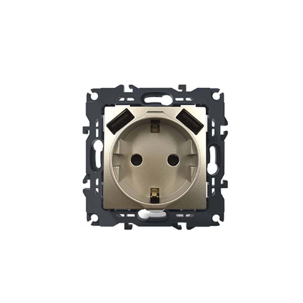 PRIME ΠΡΙΖΑ ΣΟΥΚΟ ΑΣΦΑΛΕΙΑΣ MAT ΣΑΜΠΑΝΙΖΕ 2P+E 16A 250VAC &amp; 2 USB 5VDC 3.1A IP20