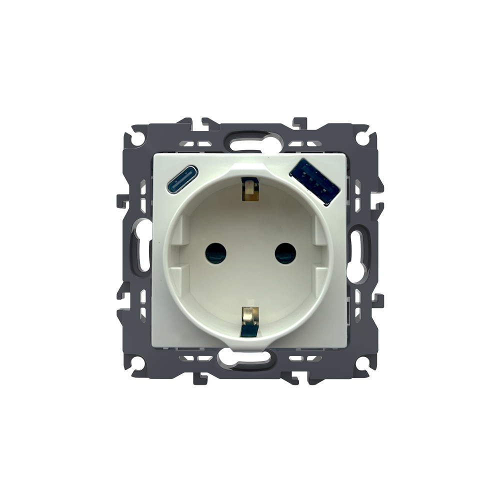 PRIME ΠΡΙΖΑ ΣΟΥΚΟ ΑΣΦΑΛΕΙΑΣ  ΙΒΟΥΑΡ 1X2P+E 16A 250VAC &amp; 2xUSB  5VDC 3A IP20