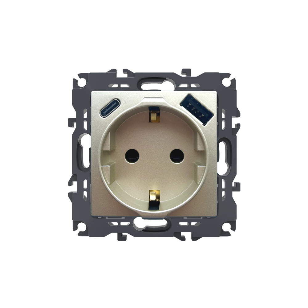 PRIME ΠΡΙΖΑ ΣΟΥΚΟ ΑΣΦΑΛΕΙΑΣ ΣΑΜΠΑΝΙΖΕ 1X2P+E 16A 250VAC &amp; 2xUSB  5VDC 3A IP20