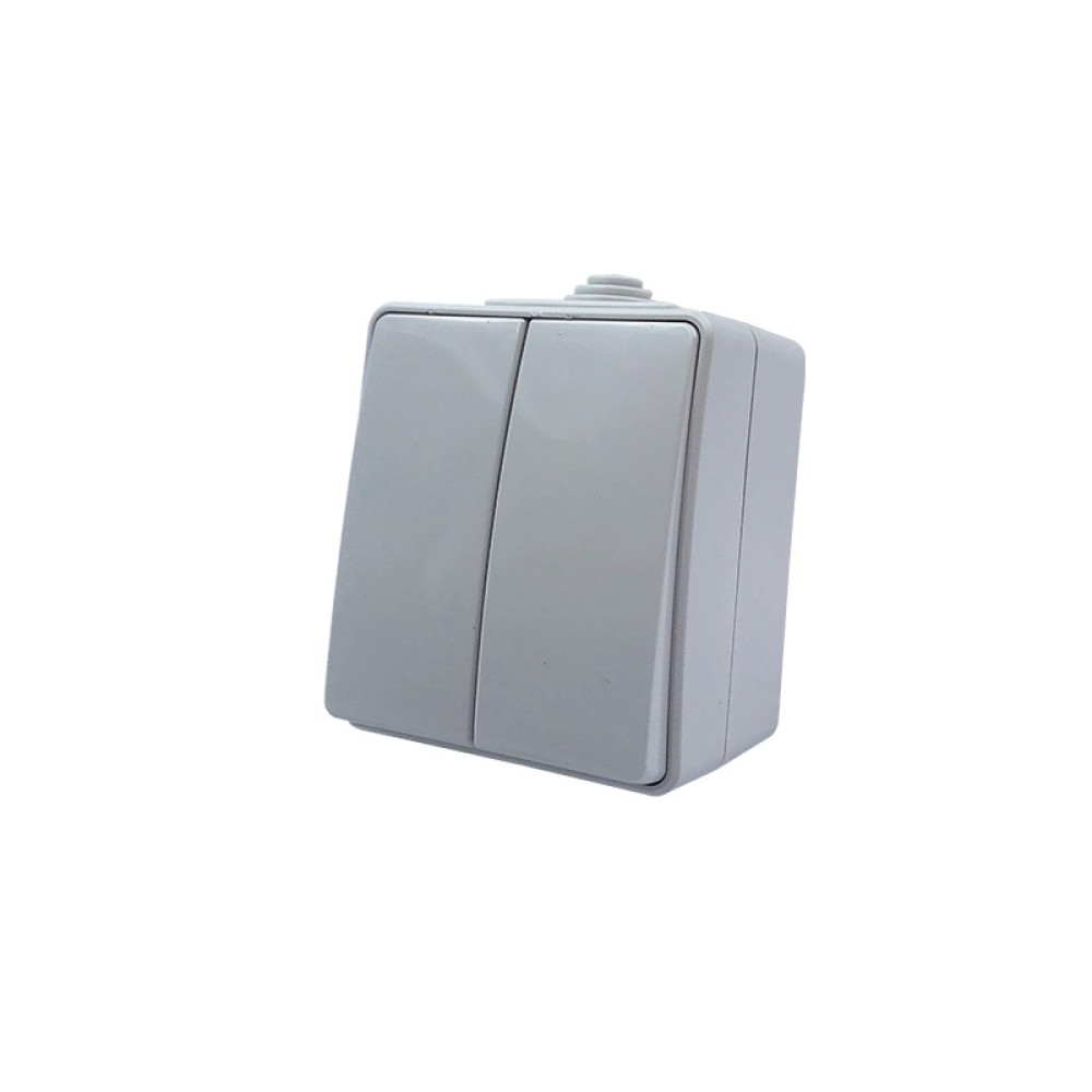 ARMY ΔΙΑΚΟΠΤΗΣ ΚΟΜΜΥΤΑΤΕΡ ΕΠΙΤΟΙΧΟΣ  ΣΤΕΓΑΝΟΣ ΜΕ ΒΙΔΑ 2P 10AX 250VAC ΑΠΑΛΟ ΓΚΡΙ IP55