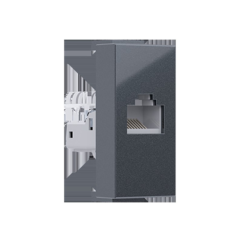 MODYS ΠΡΙΖΑ ΔΙΚΤΥΟΥ ΑΝΘΡΑΚΙ RJ45 CAT.5E IP20 ΧΩΡΙΣ ΘΩΡΑΚΙΣΗ