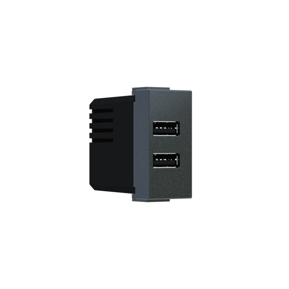 MODYS ΠΡΙΖΑ ΤΡΟΦΟΔΟΣΙΑΣ USB  2XUSB A+C ΑΝΘΡΑΚΙ 5VDC 3A IP20