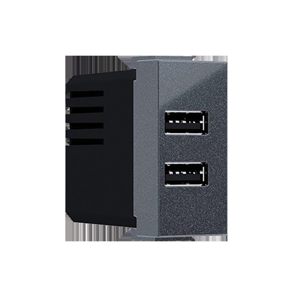 MODYS ΠΡΙΖΑ ΤΡΟΦΟΔΟΣΙΑΣ ΑΝΘΡΑΚΙ USB ΦΟΡΤΙΣΤΗΣ 2XUSB 5VDC 2X1.2A IP20