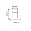 ΚΟΛΩΝΑΚΙ ΓΙΑ ΜΠΑΛΑ ΦΩΤΙΣΤΙΚΟ PC 120x60x118mm