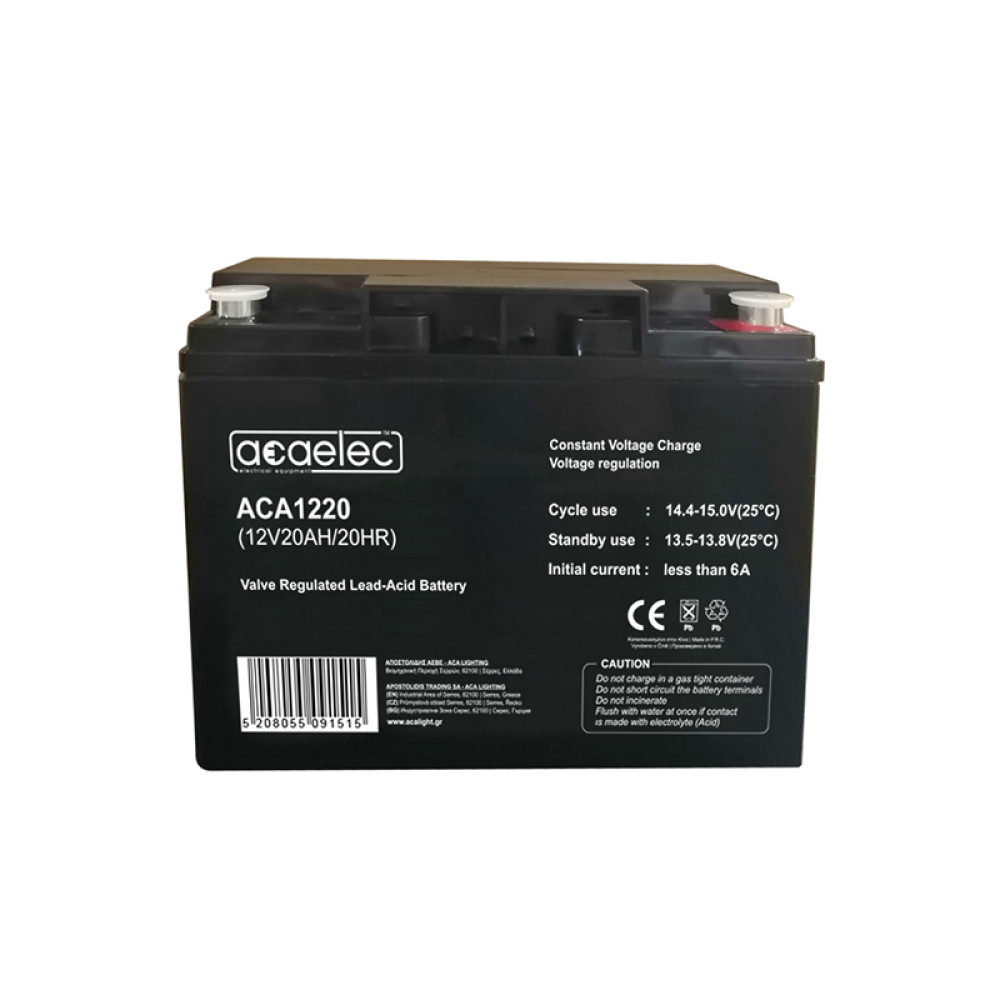 ΜΠΑΤΑΡΙΑ AGM VRLA 12V 20AH/20HR 5,4kg 177X75X165MM