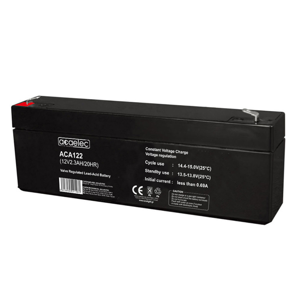ΜΠΑΤΑΡΙΑ AGM VRLA 12V 2.3AH/20HR 0,87kg 174X32X64MM