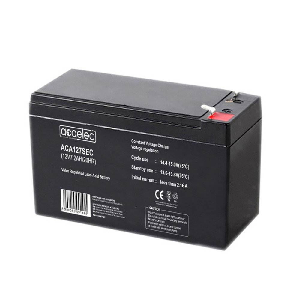ΜΠΑΤΑΡΙΑ AGM VRLA 12V 7.2AH/20HR 2,105kg 148X62X98MM