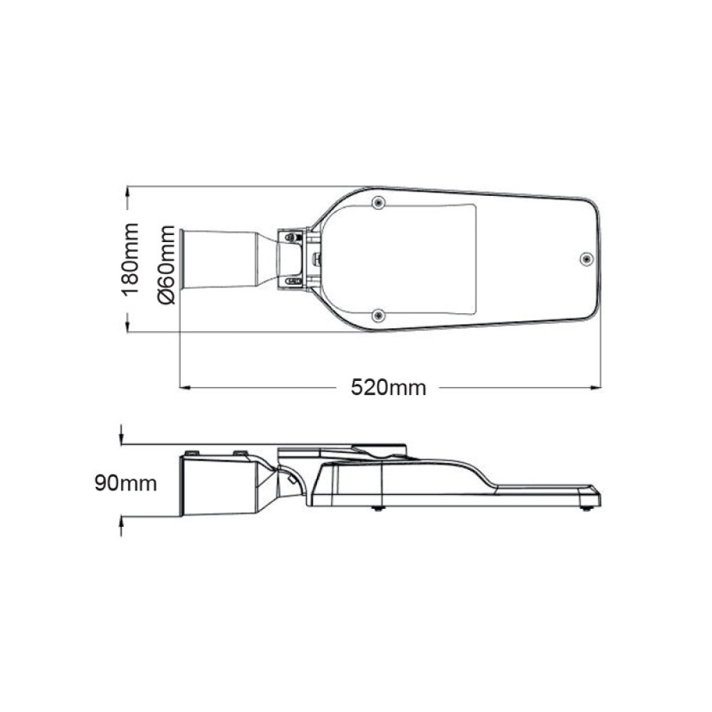 LED ΦΩΤΙΣΤΙΚΟ ΔΡΟΜΟΥ 230V AC 50W 7000LM 4000K 150⁰x75⁰ CLASS II IP66 10kV IP66