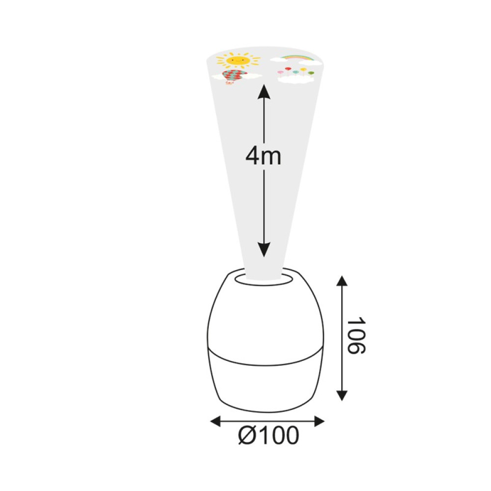 2 IN 1 8W LED NIGHT LIGHT &amp; PROJECTOR WITH 4 PATTERNS AND 1M USB CABLE OR 3XAA