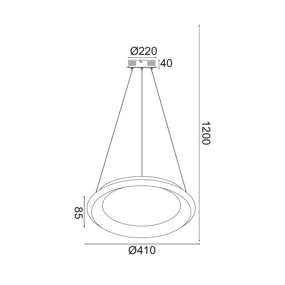 ΚΡΕΜΑΣΤΟ Φ/Σ LED 36W DIMMER CCT 3470LM ΛΕΥΚΟ ΜΕΤΑΛΛΙΚΟ D41XH120CM DIANA