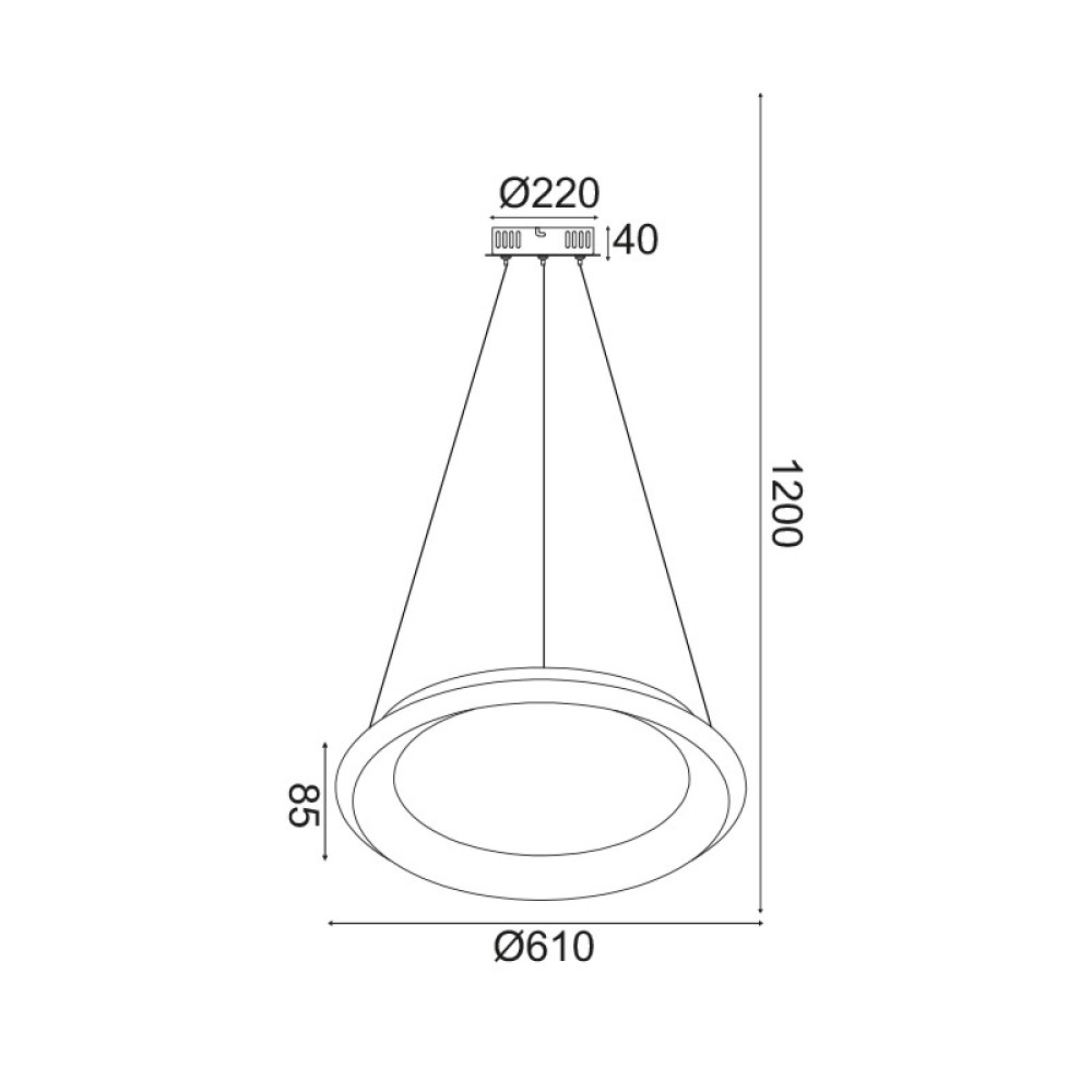 ΚΡΕΜΑΣΤΟ Φ/Σ LED 45W DIMMER CCT 3600LM ΛΕΥΚΟ ΜΕΤΑΛΛΙΚΟ D61XH120CM DIANA