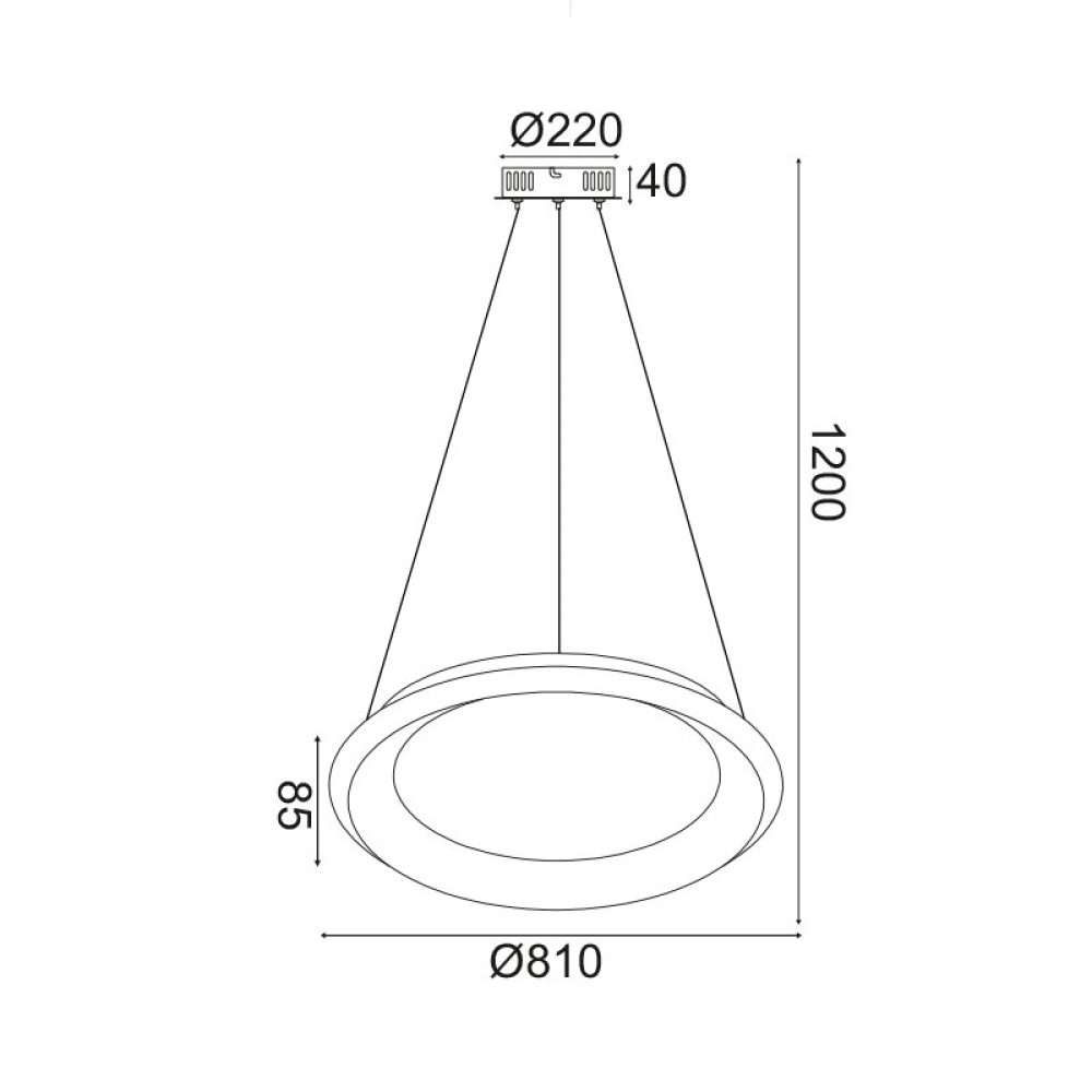 ΚΡΕΜΑΣΤΟ Φ/Σ LED 73W DIMMER CCT 5250LM ΜΑΥΡΟ ΜΕΤΑΛΛΙΚΟ D81XH120CM DIANA