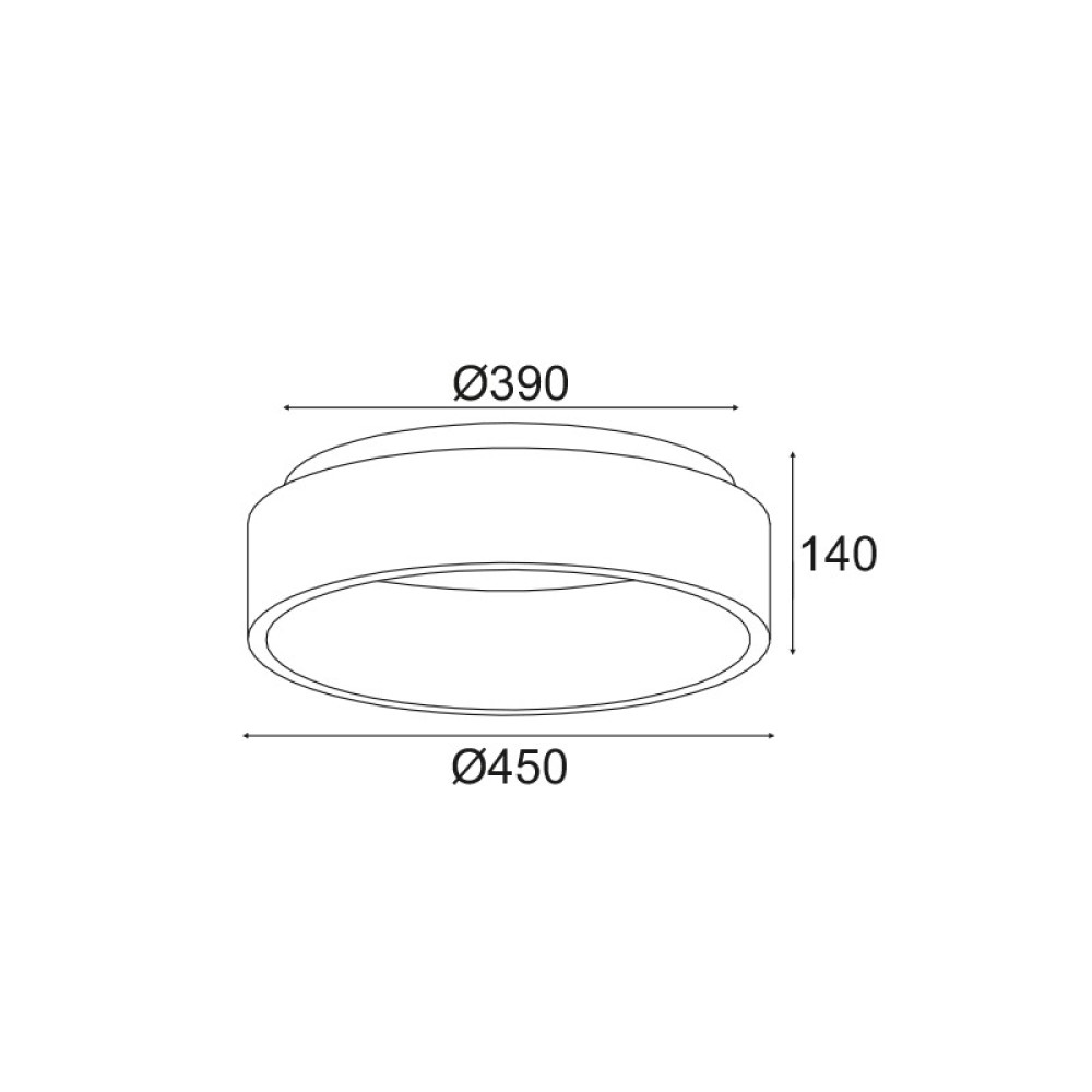 ΟΡΟΦΗΣ Φ/Σ LED 36W DIMMER CCT 3670LM ΛΕΥΚΟ ΜΕΤΑΛΛΙΚΟ D45XH14CM APOLLO