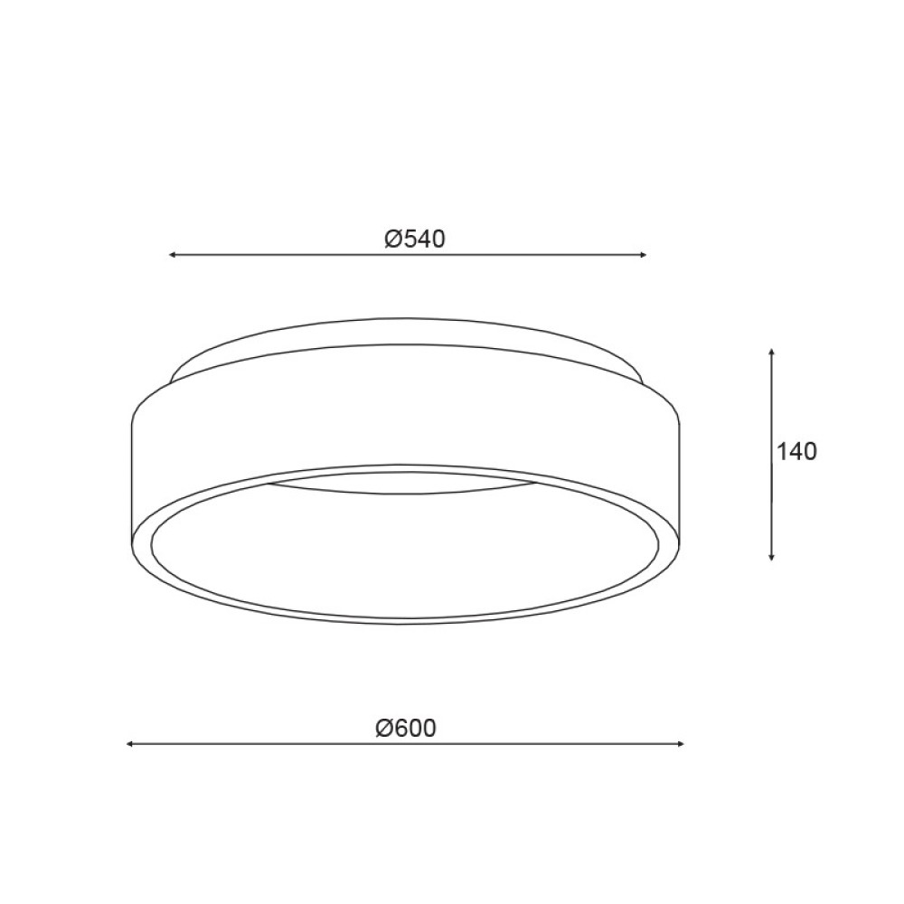 ΟΡΟΦΗΣ Φ/Σ LED 48W DIMMER CCT 5350LM ΜΑΥΡΟ ΜΕΤΑΛΛΙΚΟ D60XH14CM APOLLO