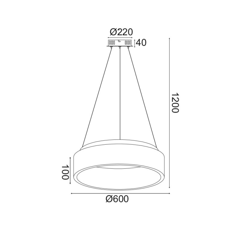ΚΡΕΜΑΣΤΟ Φ/Σ LED 48W DIMMER CCT 5350LM ΜΑΥΡΟ ΜΕΤΑΛΛΙΚΟ D60XH120CM APOLLO