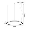 HARMONY-ΦΩΤΙΣΤΙΚΟ ΚΡΕΜΑΣΤΟ ΜΑΥΡΟ ΜΑΤ ΑΛΟΥΜΙΝΙΟΥ LED SMD 44W CCT 4670LM IP20 Φ600Χ1200ΜΜ