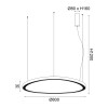 NETTO ΦΩΤΙΣΤΙΚΟ ΚΡΕΜΑΣΤΟ ΛΕΥΚΟ ΜΑΤ ΜΕΤΑΛΛΙΚΟ LED 74W 3000K 6500Lm IP20 Φ800Χ1200mm