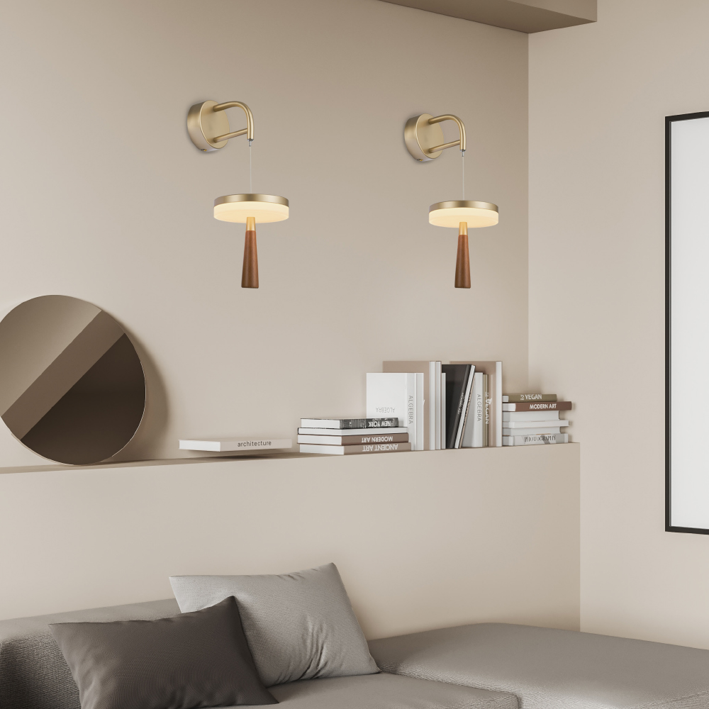 ASIAN-ΦΩΤΙΣΤΙΚΟ ΕΠΙΤΟΙΧΟ ΧΡΥΣΟ ΑΛΟΥΜΙΝΙΟΥ LED SMD 11W CCT 715LM IP20 164X222X400-700MM