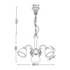 ΚΡΕΜΑΣΤΟ Φ/Σ 3XE14 ΠΑΤΙΝΑ - ΛΕΥΚΟ ΓΥΑΛΙ Φ61cm PERONE