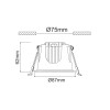 LED ΧΩΝΕΥΤΟ ΦΩΤΙΣΤΙΚΟ ΛΕΥΚΟ 230V AC 10W 3000K 1050LM 40° IP44 Ra80 Φ87x62mm 5YRS
