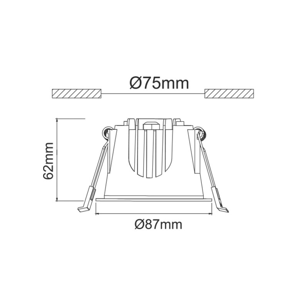 LED ΧΩΝΕΥΤΟ ΦΩΤΙΣΤΙΚΟ ΛΕΥΚΟ 230V AC 10W 6500K 1100LM 40° IP44 Ra80 Φ87x62mm 5YRS