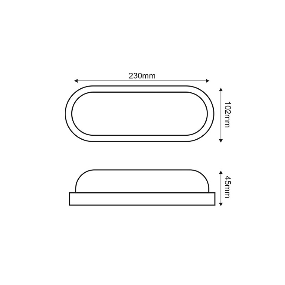 LED PC WHITE WALL LUMINAIRE 230V AC IP65 20W 1800lm 6000K 110° Ra80
