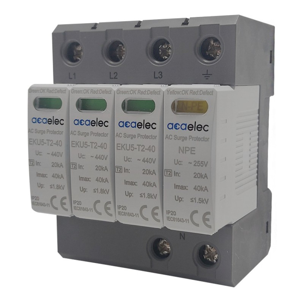 SPD Surge Protection T2 Type 3p+n 40kA