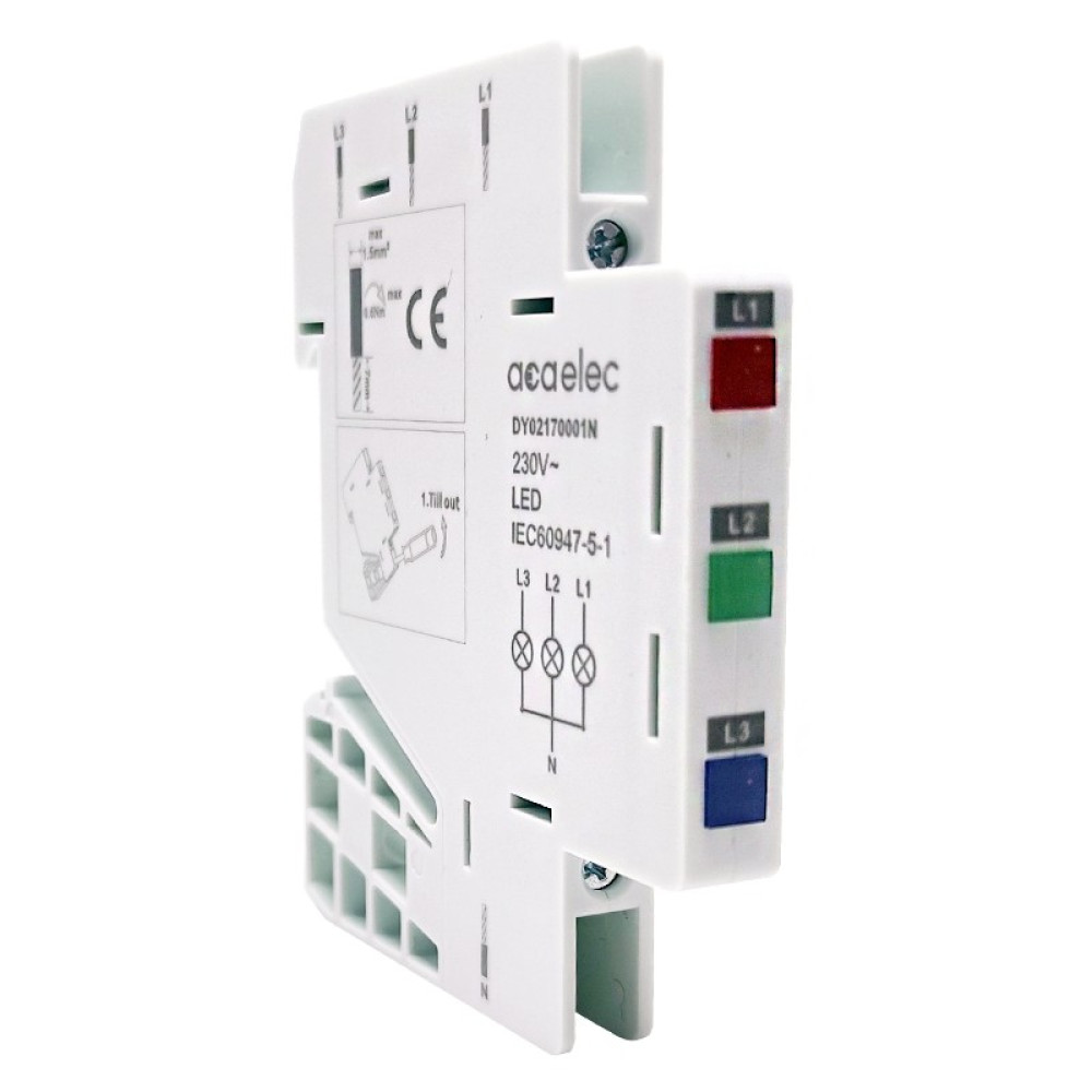 INDICATOR LAMP TRIPLE RED-GREEN-BLUE 16A 230V 0,5M