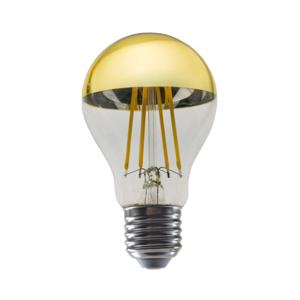 FILAMENT LED ΧΡΥΣΟ DIM A60 8W 2700K 230V AC 900LM RA80 30000HRS 180° 1xE27