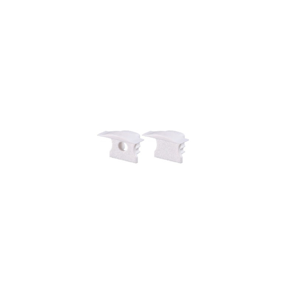 SET OF WHITE ΠΛΑΣΤΙΚΟ END CAPS FOR PROFILE P115,P116 1 WITHOUT HOLE &amp; 1 WITH HOLE
