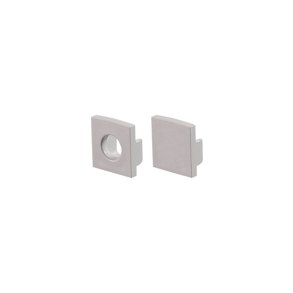 SET OF GREY ΠΛΑΣΤΙΚΟ END CAPS FOR P121, P122, P123 1PC WITH HOLE &amp; 1PC WITHOUT HOLE