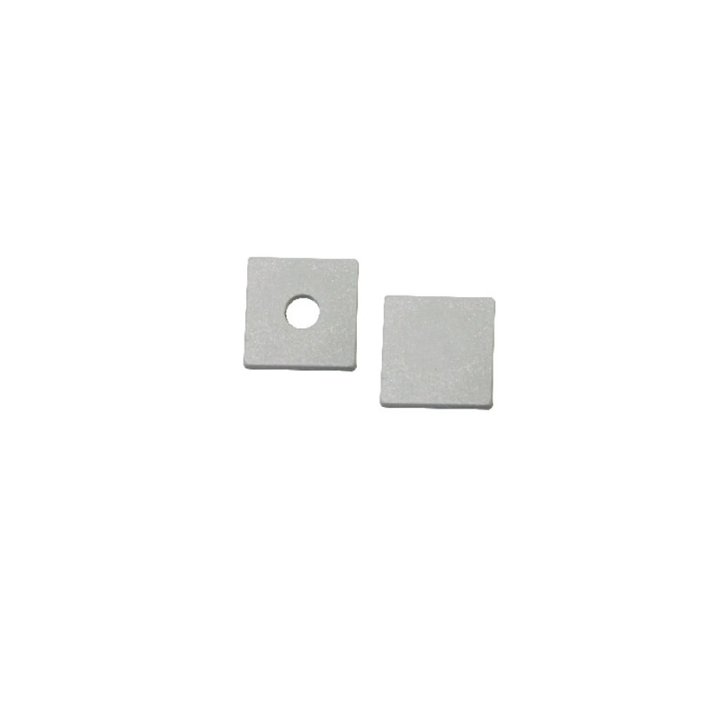 SET OF WHITE ΠΛΑΣΤΙΚΟ END CAPS FOR P124, 1PC WITH HOLE &amp; 1PC WITHOUT HOLE