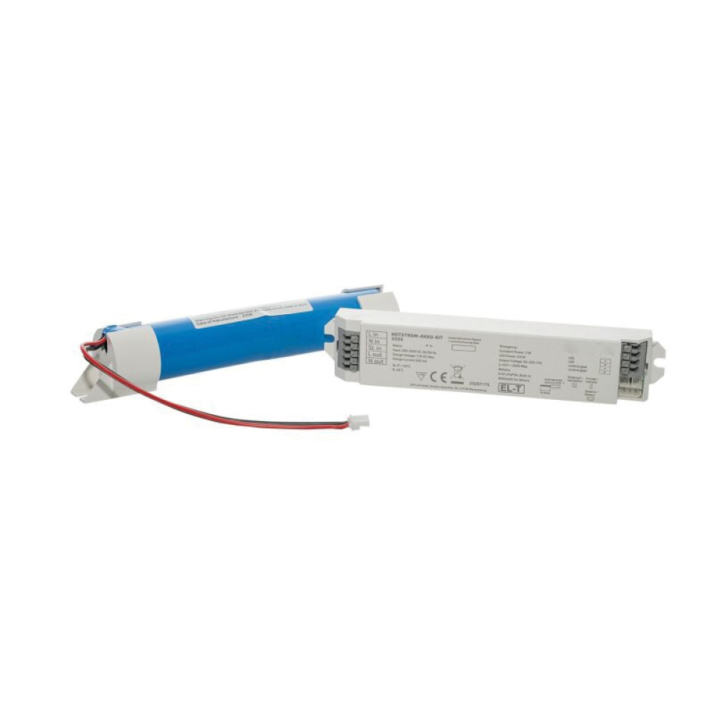 LED KIT ΑΣΦΑΛΕΙΑΣ 180MIN CONVERTER 50-300VDC Max.5W &amp; ΜΠΑΤΑΡΙΑ LiFePO4 6.4V 3Ah