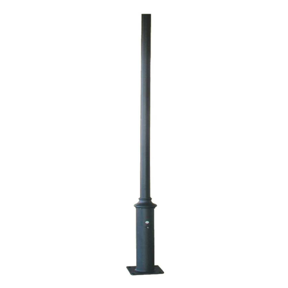 POLE - ΚΟΛΩΝΑ ΧΑΛΥΒΔΙΝΗ ΓΙΑ ΒΑΣΗ 300x300mm ΚΩΝΙΚΗ ME ΘΥΡΙΔΑ ΕΠΙΣΚΕΨΗΣ RAL 7016 Φ60x114x3000mm