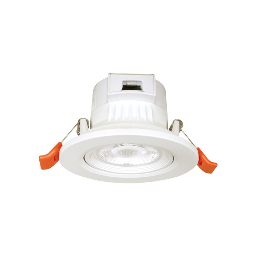 LED SMD ΧΩΝΕΥΤΟ ΚΙΝΗΤΟ ΦΩΤΙΣΤΙΚΟ ΣΠΟΤ ΜΕ ΔΙΑΚΟΠΤΗ ΛΕΥΚΟ ΣΤΡΟΓΓΥΛΟ 230V AC 7W CCT 40° IP20 Ra80 ΜΕ ΠΡΟΡΥΘΜΙΣΗ 3000K