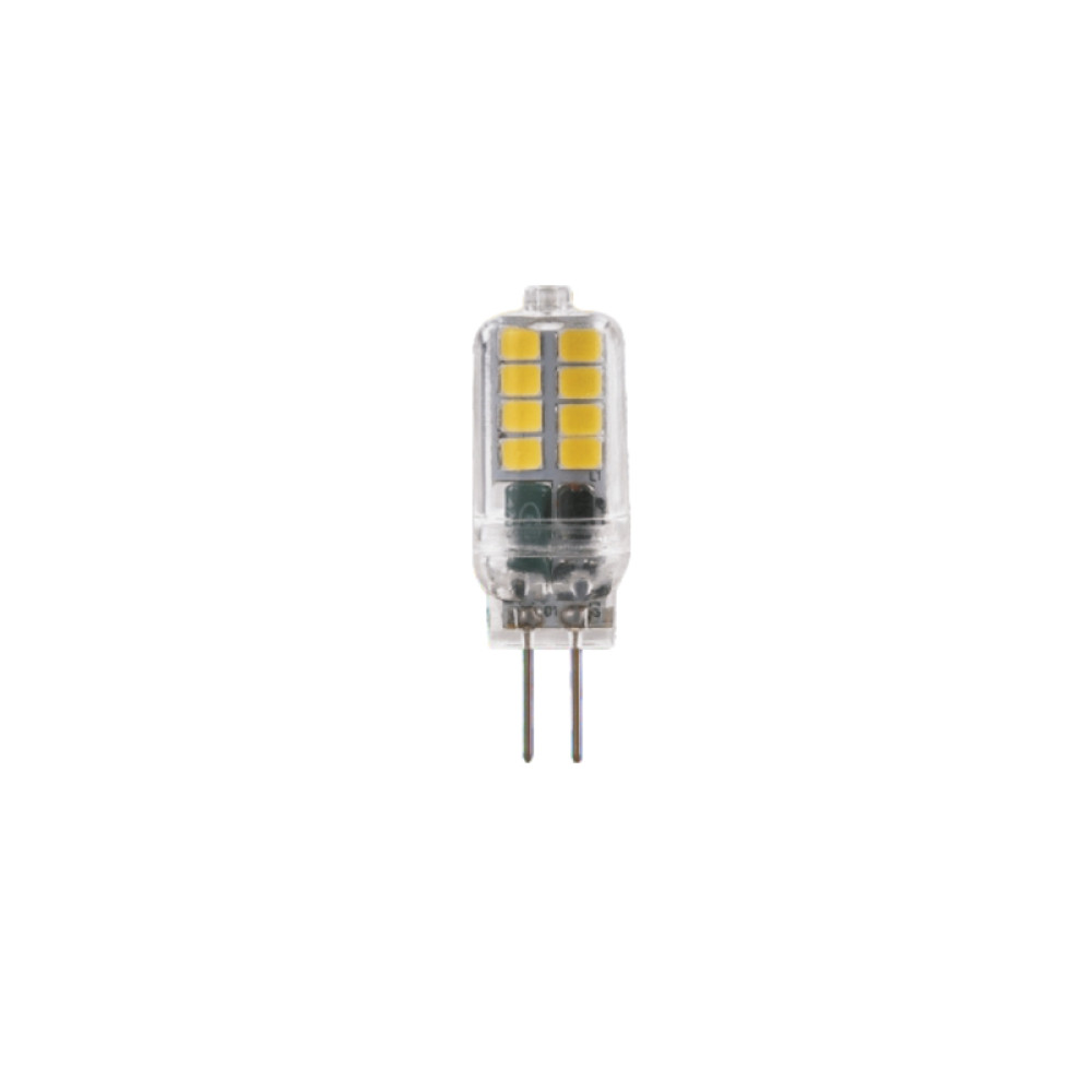 LED SMD ΠΛΑΣΤΙΚΟ ΔΙΑΦΑΝΟ 2W 3000K 12V AC/DC 180LM RA80 30000HRSRS 360° 1xG4