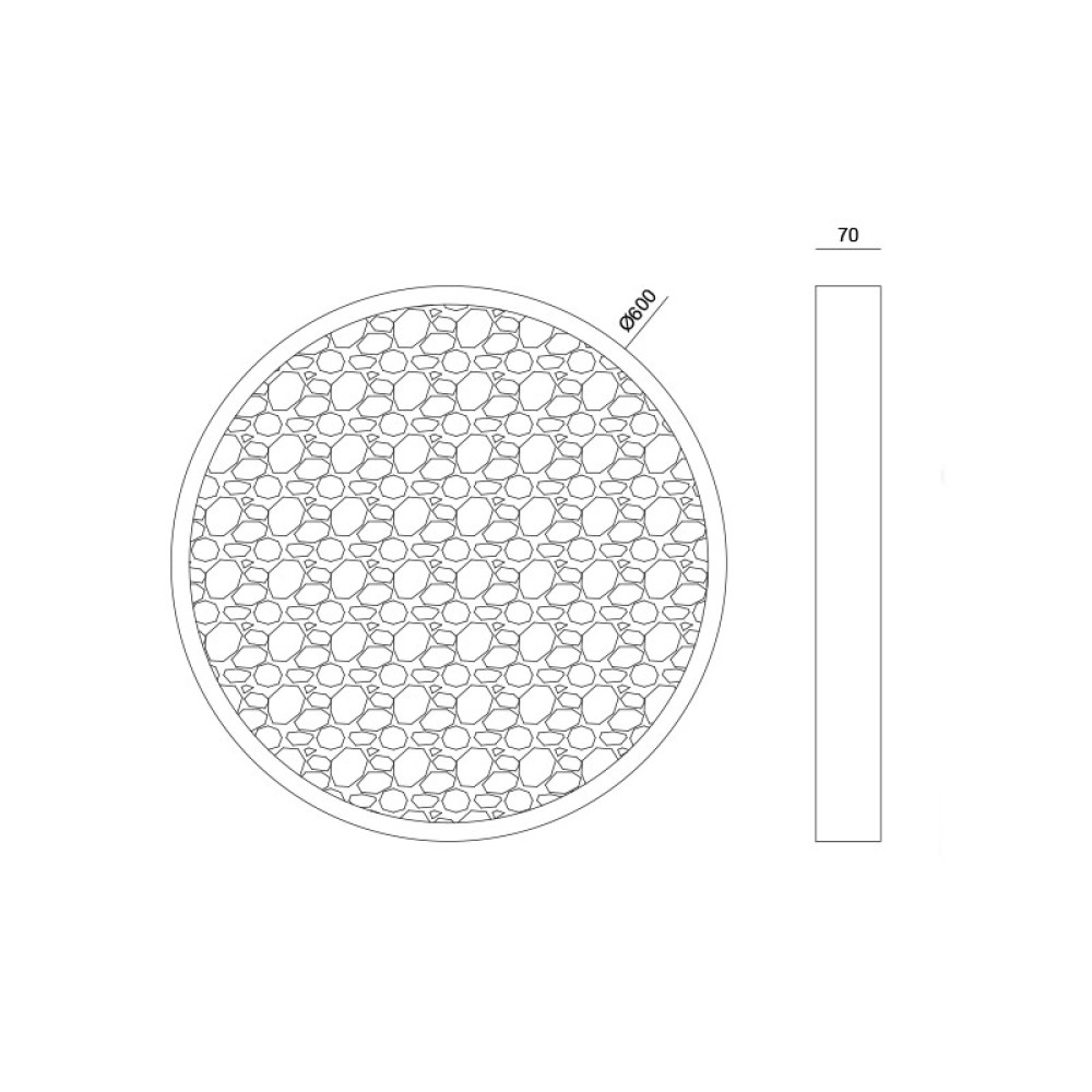 LED ΓΥΨΙΝΟ Φ/Σ ΟΡΟΦΗΣ-ΕΠΙΤΟΙΧΟ ΦΥΣΙΚΟ 32W 967Lm 3000K Φ600Χ70 MOND