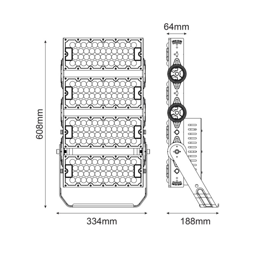 LED ΦΩΤΙΣΤΙΚΟ ΥΨΗΛΗΣ ΙΣΧΥΣ 230V AC 480W 744000LM 5000K 40° IP66 IK10
