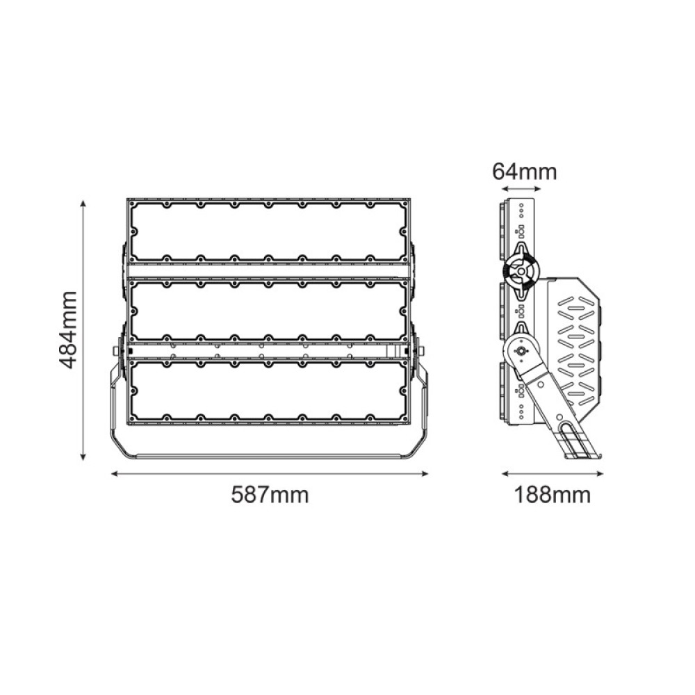 LED ΦΩΤΙΣΤΙΚΟ ΥΨΗΛΗΣ ΙΣΧΥΣ 230V AC 720W 111600LM 5000K 40° IP66 IK10