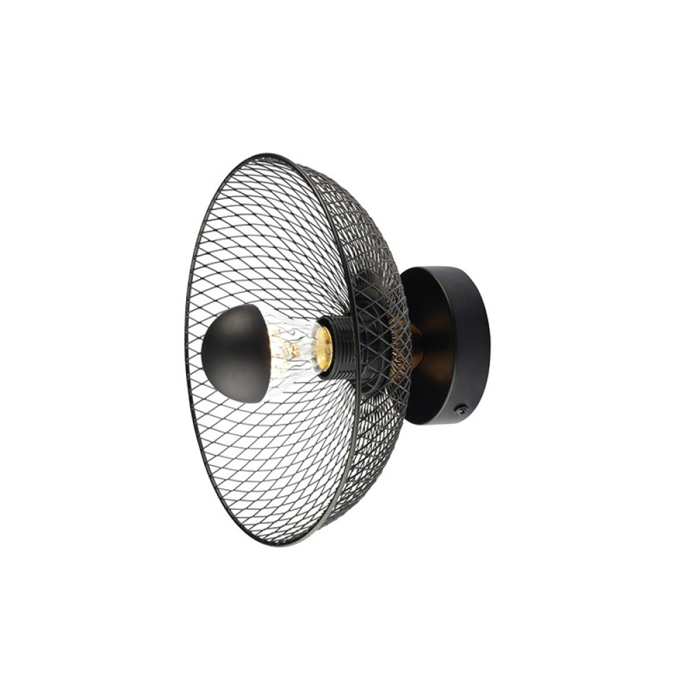 ΕΠΙΤΟΙΧΟ Φ/Σ 1ΧΕ27 ΜΑΥΡΟ ΜΕΤΑΛΛΙΚΟ D24Χ12CM KOBE