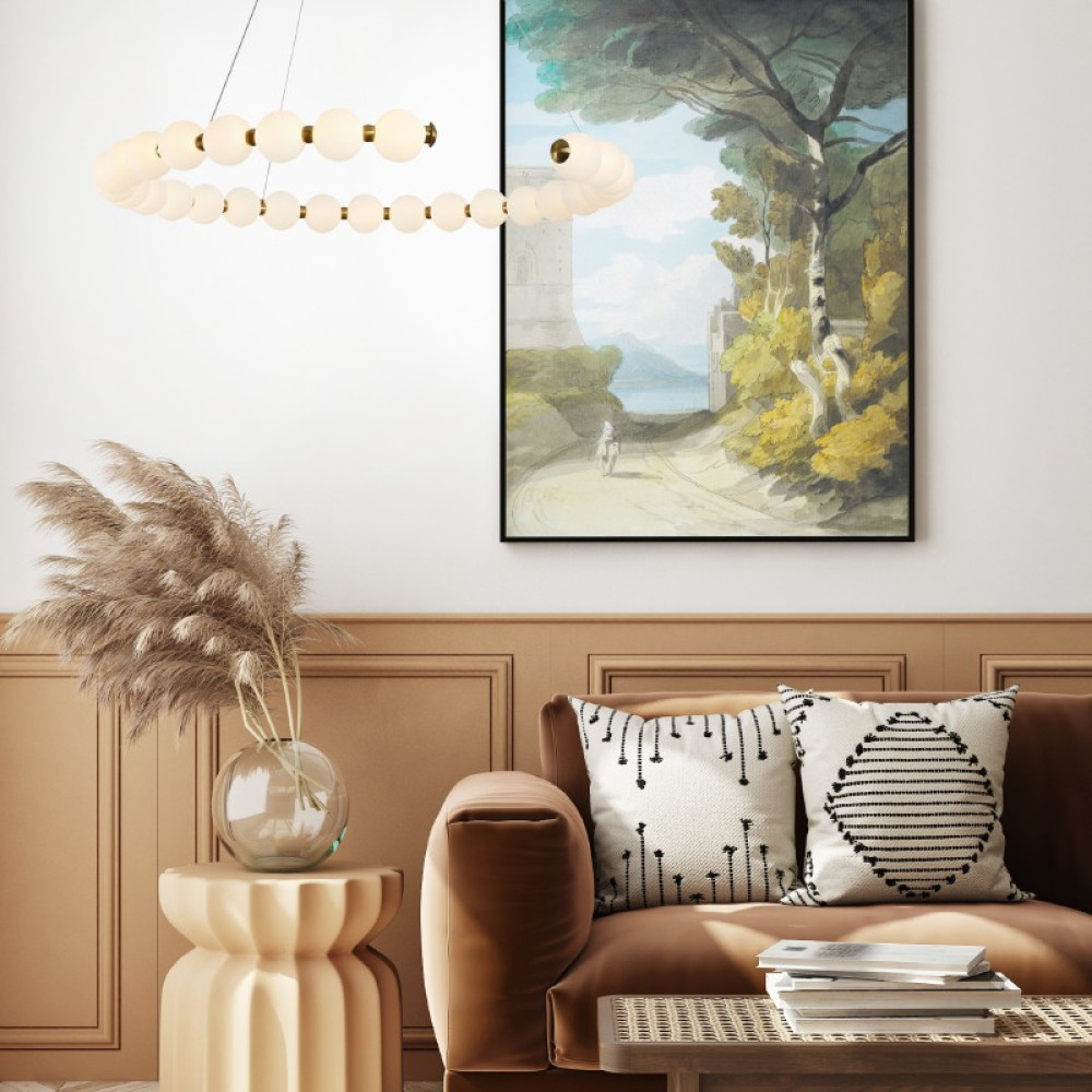 ΚΡΕΜΑΣΤΟ Φ/Σ LED 40W 3000LM 3000K IP20 ΧΡΥΣΟ ΑΛΟΥΜΙΝΙΟ + ΑΚΡΥΛΙΚΟ