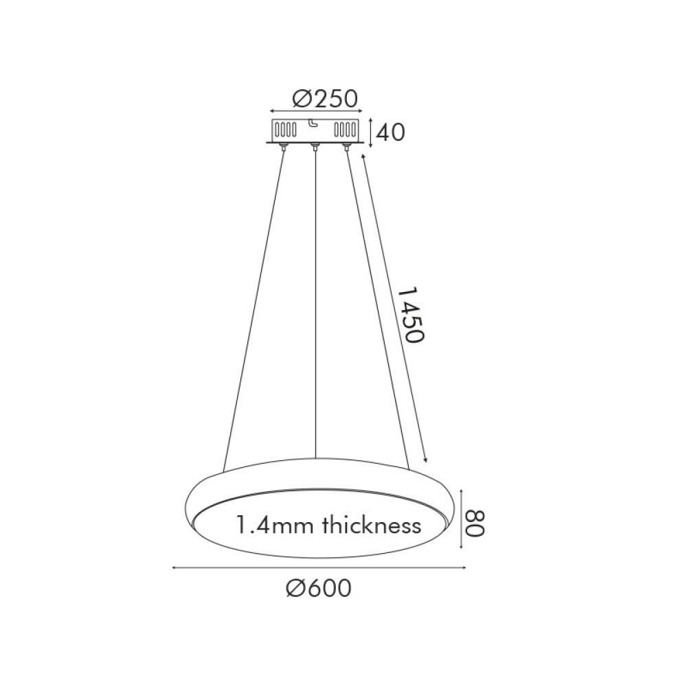 ΚΡΕΜΑΣΤΟ Φ/Σ LED 54W 4320LM  ΛΕΥΚΟ ΜΕΤ/ΚΟ D60XH8CM KALLISTA