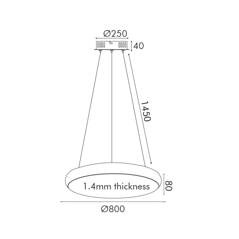 ΚΡΕΜΑΣΤΟ Φ/Σ LED 70W 5600LM  ΛΕΥΚΟ ΜΕΤ/ΚΟ D80XH8CM KALLISTA