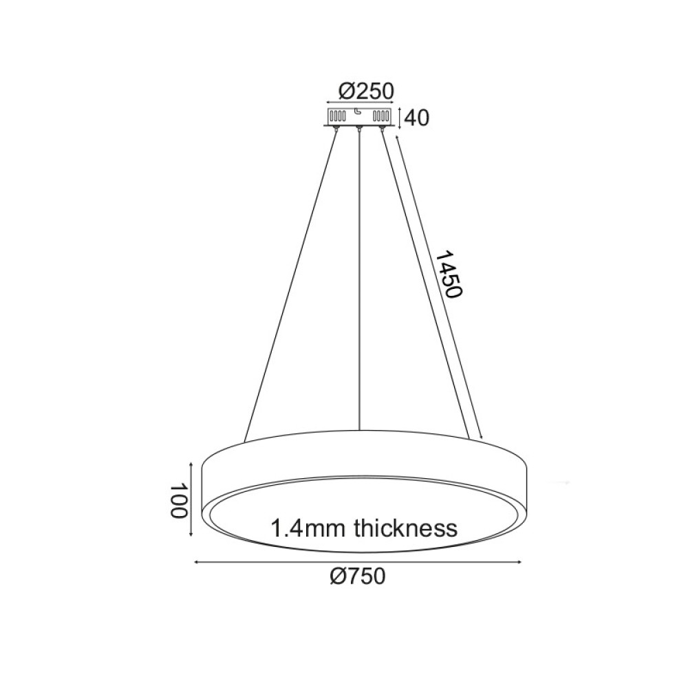 ΚΡΕΜΑΣΤΟ Φ/Σ LED 60W 5600LM CCT ΛΕΥΚΟ ΜΕΤ/ΚΟ D75XH130CM OPTIMUS