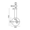 NETTO ΦΩΤΙΣΤΙΚΟ ΚΡΕΜΑΣΤΟ ΧΡΥΣΟ ΑΛΟΥΜΙΝΙΟ LED 12W 3000K 1080Lm IP20 530Χ1730mm