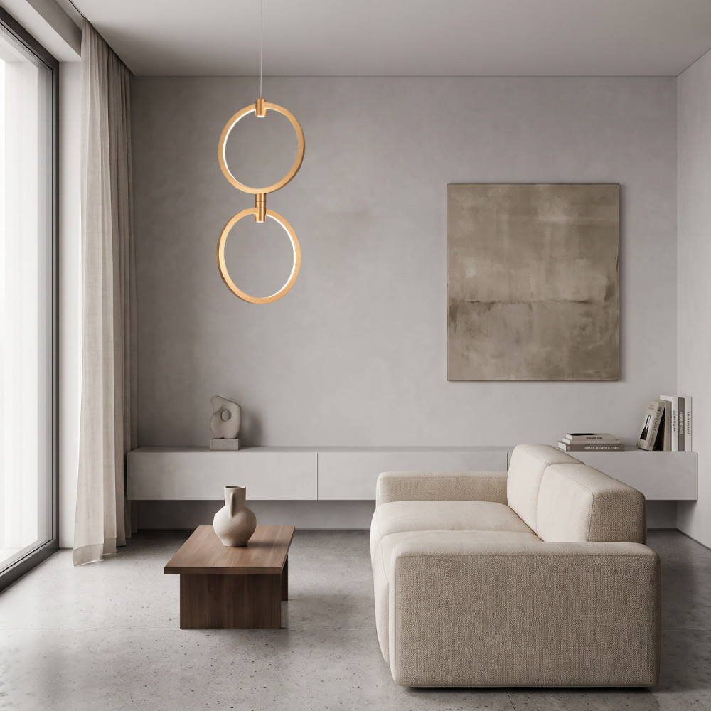ΚΡΕΜΑΣΤΟ ΦΩΤΙΣΤΙΚΟ LED ACA KY011EC29QGD LILO ΜΑΤ ΧΡΥΣΟ ΑΛΟΥΜΙΝΙΟ + ΣΙΛΙΚΟΝΗ 26W 2800K-3200K-4000K 1050LM IP20 250MMX2