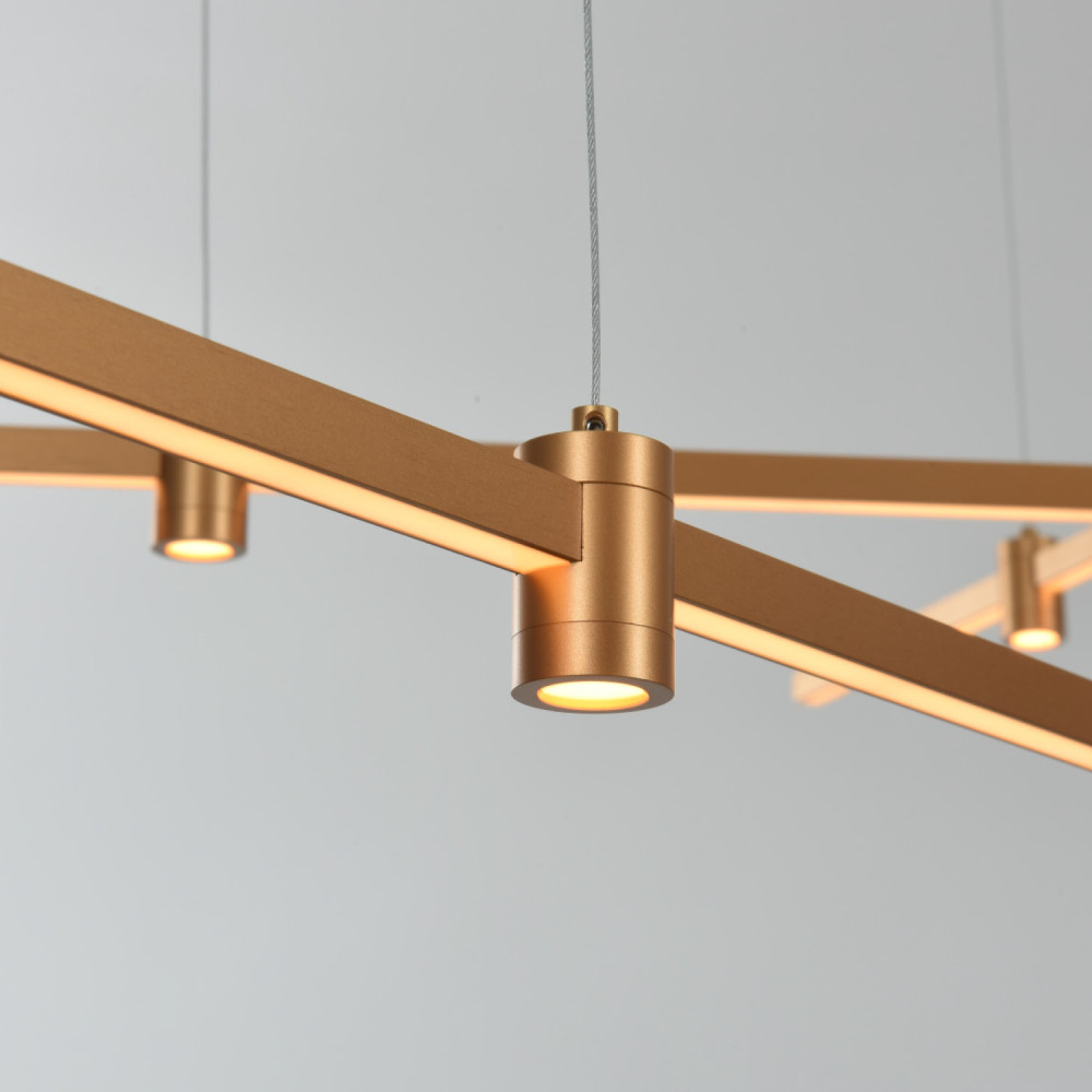 ΚΡΕΜΑΣΤΟ ΦΩΤΙΣΤΙΚΟ LED ACA KY011EC46QGD MAST ΜΑΤ ΧΡΥΣΟ ΑΛΟΥΜΙΝΙΟ + ΣΙΛΙΚΟΝΗ 50W 2800K-3200K-4000K 2000LM IP20 1000MMX5