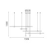 ΚΡΕΜΑΣΤΟ ΦΩΤΙΣΤΙΚΟ LED ACA KY011EC46QGD MAST ΜΑΤ ΧΡΥΣΟ ΑΛΟΥΜΙΝΙΟ + ΣΙΛΙΚΟΝΗ 50W 2800K-3200K-4000K 2000LM IP20 1000MMX5