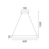 ΚΡΕΜΑΣΤΟ ΦΩΤΙΣΤΙΚΟ LED ACA KY011EC92C RUNO ΜΑΤ ΑΣΗΜΙ ΑΛΟΥΜΙΝΙΟ + ΣΙΛΙΚΟΝΗ 30W 2800K-3200K-4000K 900LM IP20 Φ600MM